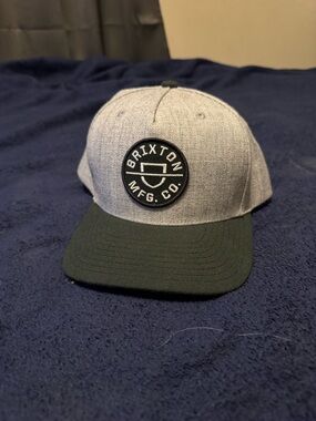 Brixton Two-Tone Gray Crown with Black Brim Snapback Hat